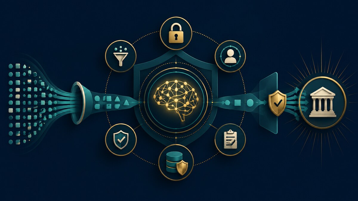 AI Privacy Engineer career guide illustration: Embedding privacy into AI data, architecture, development, testing, deployment, monitoring