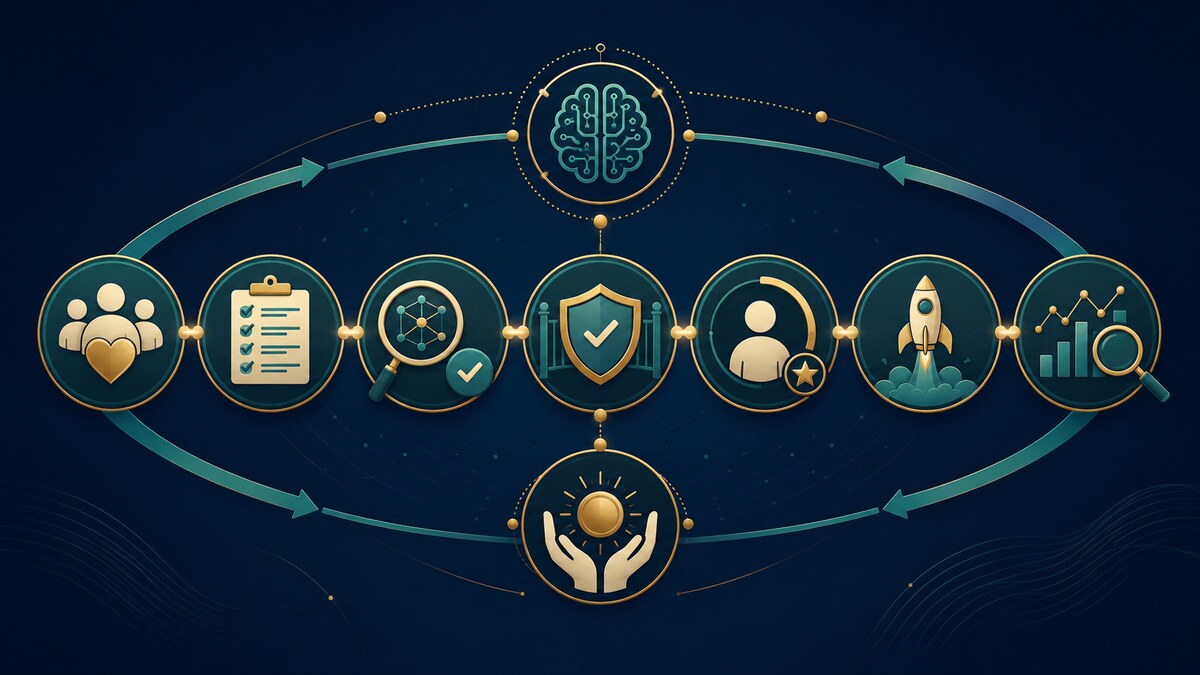 AI Product Manager career guide illustration: Building useful AI products while integrating risk, safety, privacy, security, accessibili