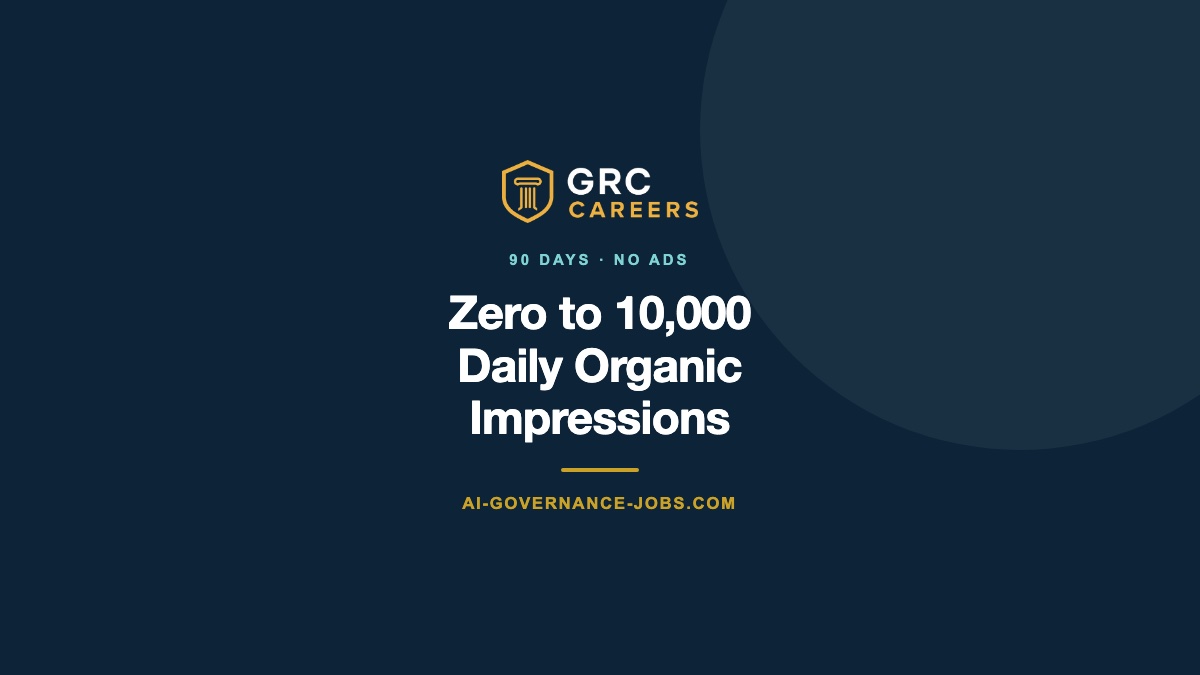 How AI-Governance-Jobs.com reached 10,000 daily organic impressions in 90 days