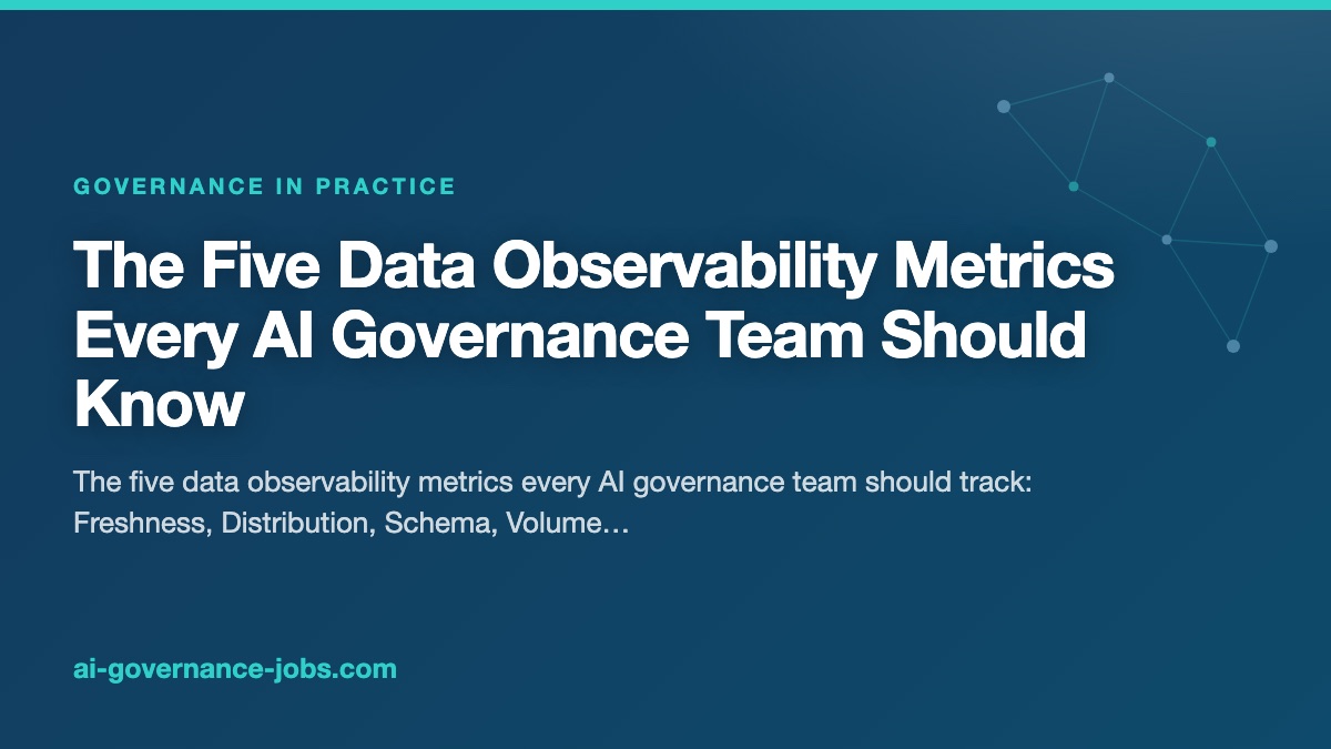 The Five Data Observability Metrics Every AI Governance Team Should Know