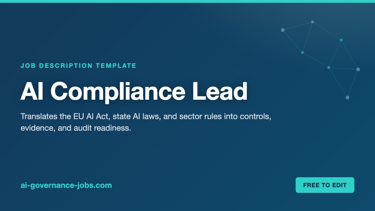 AI Compliance Lead job description template
