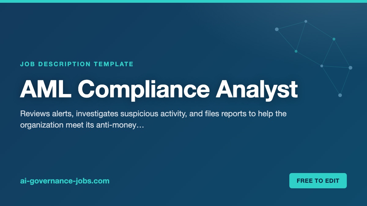 AML Compliance Analyst job description template