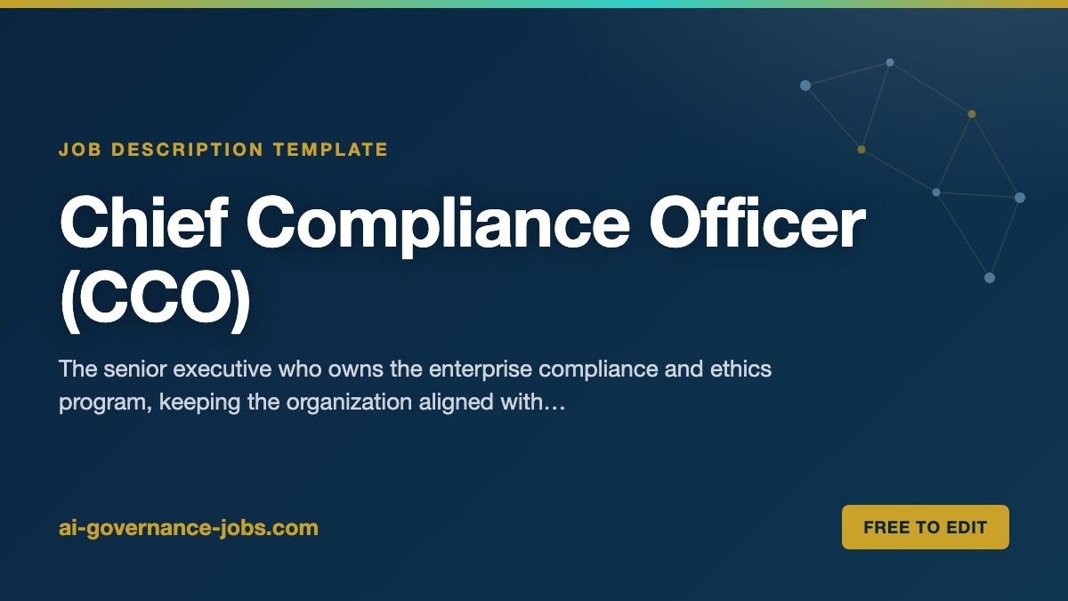Chief Compliance Officer (CCO) job description template
