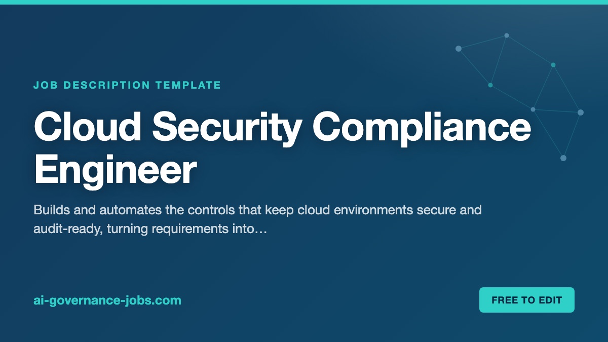 Cloud Security Compliance Engineer job description template