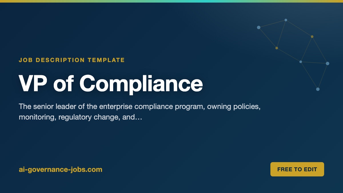 VP of Compliance job description template