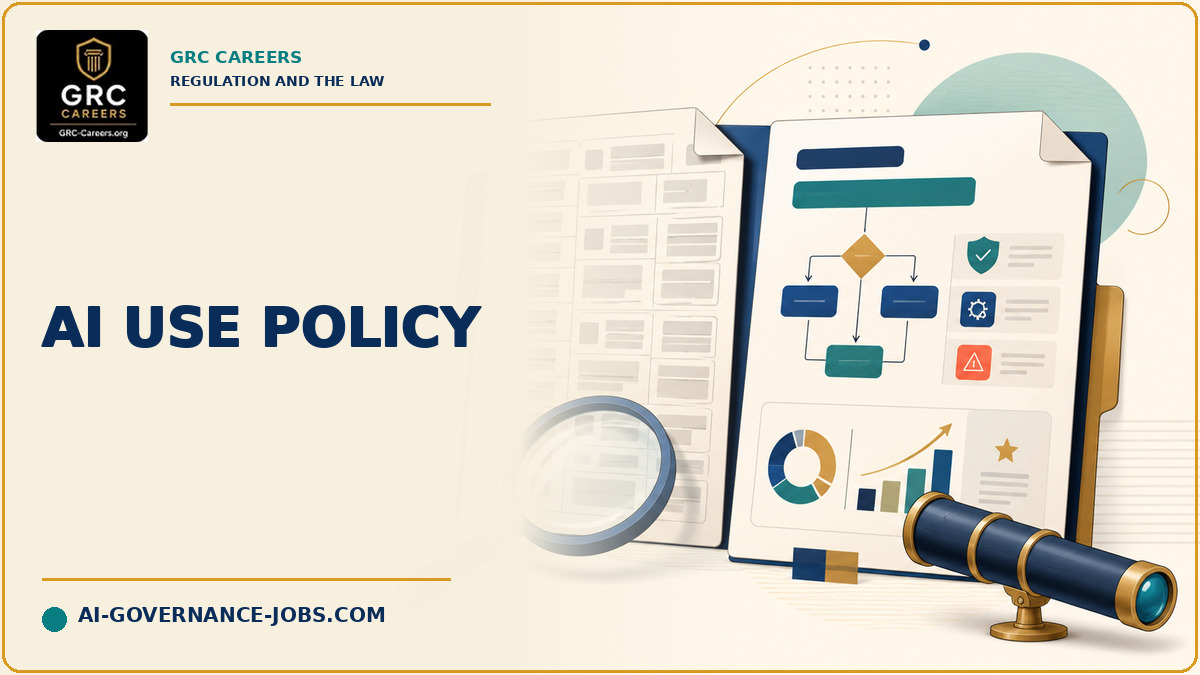 An AI use policy combines approved workflows, prohibited actions, controls, and review steps.